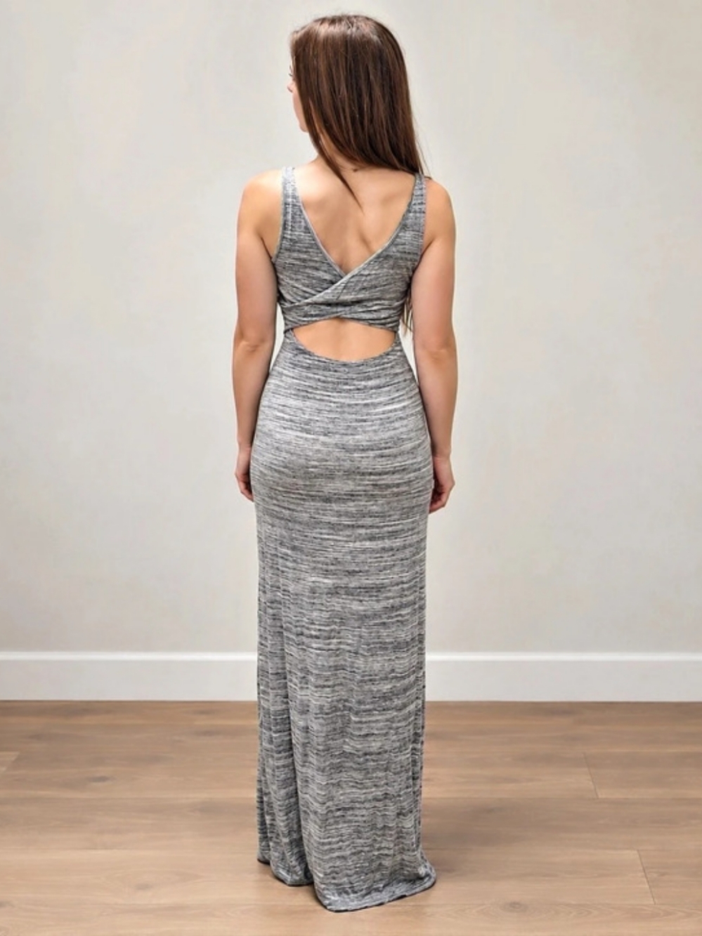Gray Maxi Cutout Dress Like New